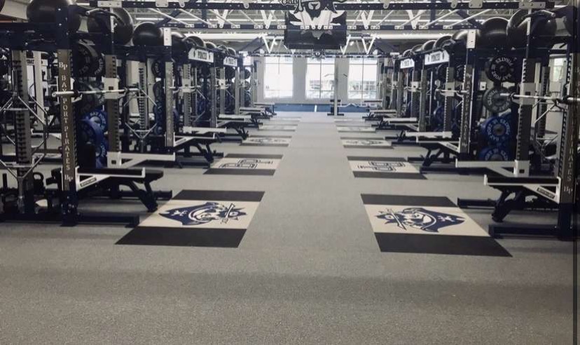 Bay Port’s newly refurbished weight room awaiting its use from its students and staff. The new weight room is used throughout the day in various gym classes, and after school by many students and staff members.